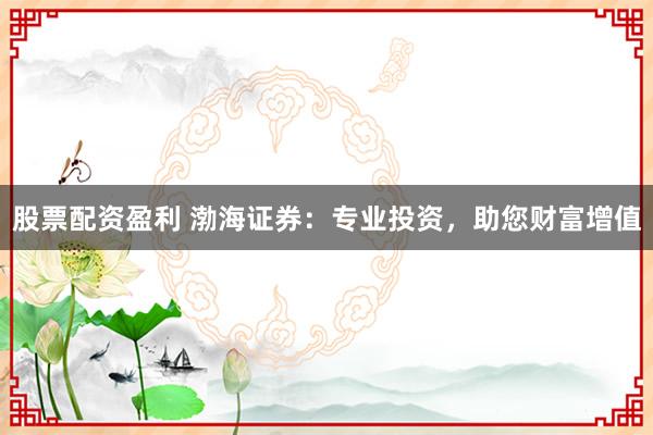 股票配资盈利 渤海证券：专业投资，助您财富增值