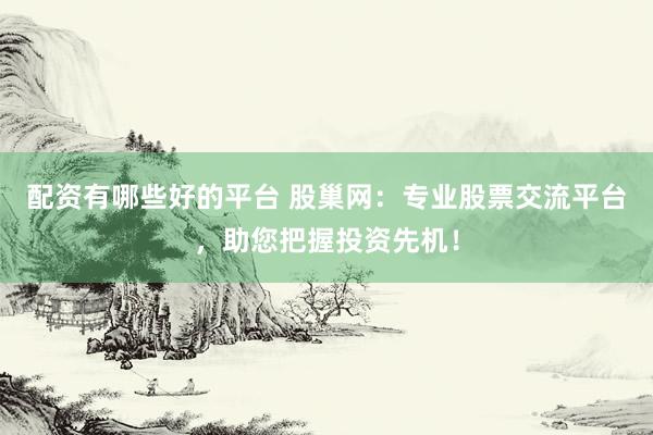 配资有哪些好的平台 股巢网：专业股票交流平台，助您把握投资先机！